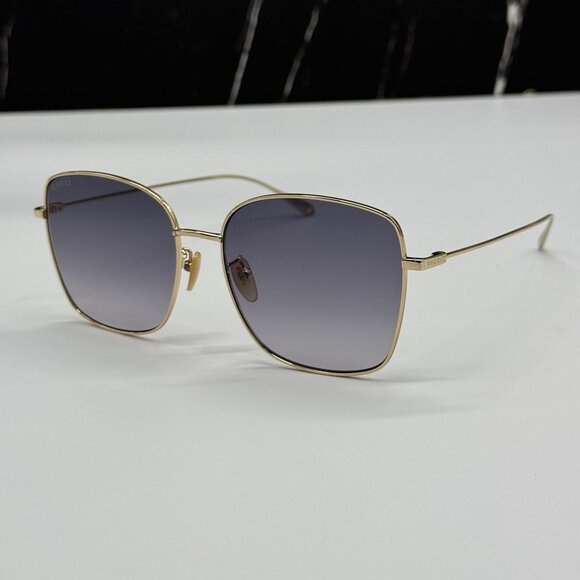 NEW GUCCI GG1030SK 001 WITH EARRINGS GOLD WOMEN GUCCI SUNGLASSES limited edition main image 8